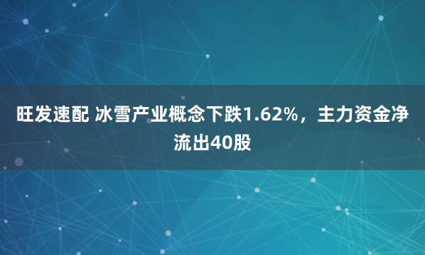 旺发速配 冰雪产业概念下跌1.62%，主力资金净流出40股