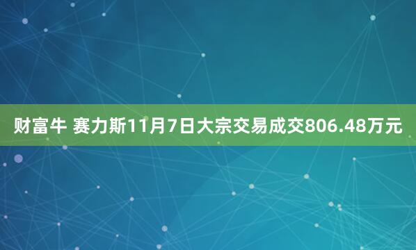 财富牛 赛力斯11月7日大宗交易成交806.48万元